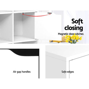 Display Shelf 8 Cube Storage 4 Door Cabinet Organiser Bookshelf Unit White - Afterpay - Zip Pay - Dodosales -