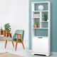 White Display Cabinet Shelves Shelf Unit Cupboard Storage Space - Afterpay - Zip Pay - Dodosales -