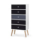 Tallboy Chest of 5 Drawers Dresser Storage Cabinet Table Bedroom Organiser