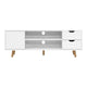 120cm TV Unit Cabinet Entertainment Stand Storage Wooden Scandinavian Look White