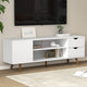 120cm TV Unit Cabinet Entertainment Stand Storage Wooden Scandinavian Look White