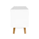 Two Tone Entertainment Unit TV Stand Cabinet Cupboard - White & Wood - Afterpay - Zip Pay - Dodosales -