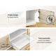 Two Tone Entertainment Unit TV Stand Cabinet Cupboard - White & Wood - Afterpay - Zip Pay - Dodosales -