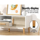 Two Tone Entertainment Unit TV Stand Cabinet Cupboard - White & Wood - Afterpay - Zip Pay - Dodosales -