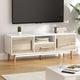 Two Tone Entertainment Unit TV Stand Cabinet Cupboard - White & Wood - Afterpay - Zip Pay - Dodosales -
