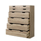 Chest Of drawer 6 Drawers Tallboy Storage Bedroom Furniture Oak Colour