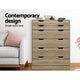 Chest Of drawer 6 Drawers Tallboy Storage Bedroom Furniture Oak Colour