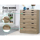 Chest Of drawer 6 Drawers Tallboy Storage Bedroom Furniture Oak Colour