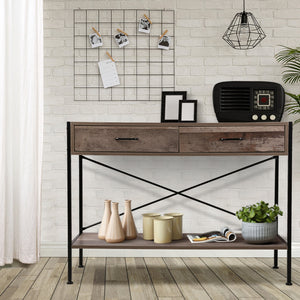 Wooden Hallway Console Table Dresser Industrial Rustic Look Side Table - Afterpay - Zip Pay - Dodosales -