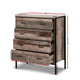 Industrial Rustic Look Chest of Drawers Tallboy Dresser Storage Cabinet 4 drawer - Afterpay - Zip Pay - Dodosales -