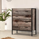 Industrial Rustic Look Chest of Drawers Tallboy Dresser Storage Cabinet 4 drawer - Afterpay - Zip Pay - Dodosales -