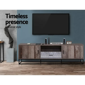 TV Stand Entertainment Unit Storage Cabinet Industrial Rustic Wooden 1.8M