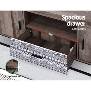 TV Stand Entertainment Unit Storage Cabinet Industrial Rustic Wooden 1.8M