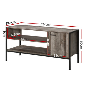 z Industrial Rustic Wooden Cabinet Entertainment Unit Display Stand Storage