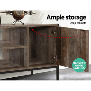 z Industrial Rustic Wooden Cabinet Entertainment Unit Display Stand Storage