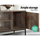 z Industrial Rustic Wooden Cabinet Entertainment Unit Display Stand Storage