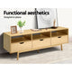 Wooden Scandinavian Look Entertainment Unit TV Stand Cabinet Storage Shelves