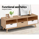 z Scandi Look TV Cabinet Entertainment Unit Stand Wooden Storage 140cm