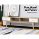 180cm TV Unit Cabinet Entertainment Stand Storage Wooden Scandinavian Look