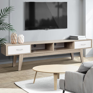 180cm TV Unit Cabinet Entertainment Stand Storage Wooden Scandinavian Look