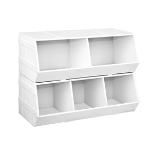 Kids Toy Box Stackable Bookshelf Storage Organiser Bookcase Shelf - Afterpay - Zip Pay - Dodosales -