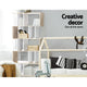 5 Tier Display Unit Book Storage Shelf Stand Bookshelf White Brown - Afterpay - Zip Pay - Dodosales -