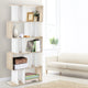 5 Tier Display Unit Book Storage Shelf Stand Bookshelf White Brown - Afterpay - Zip Pay - Dodosales -