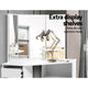 Corner Dressing Table Mirror Stool Jewellery Cabinet Makeup Organiser Drawer Desk