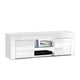 130cm High Gloss Front TV Stand Entertainment Unit Storage Cabinet Tempered Glass Shelf White - Afterpay - Zip Pay - Dodosales -