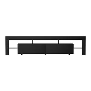 Entertainment Unit TV Cabinet Stand RGB LED Gloss Furniture 2M Black