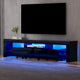 Entertainment Unit TV Cabinet Stand RGB LED Gloss Furniture 2M Black