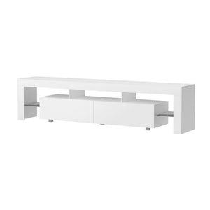 Entertainment Unit TV Cabinet Stand RGB LED Gloss Furniture 2M White