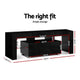 130cm High Gloss Front TV Stand Entertainment Unit RGB LED Storage Cabinet Tempered Glass Shelf Black - Afterpay - Zip Pay - Dodosales -