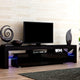 189 cm TV Stand Cabinet Entertainment Unit Front Gloss Furniture RGB LED Black