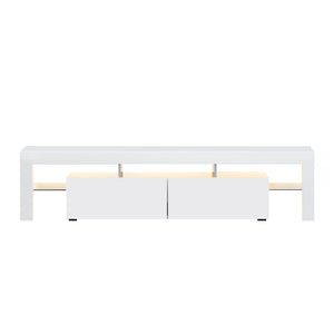 189cm High Gloss Front TV Stand Cabinet Entertainment Unit RGB LED Light Drawers White