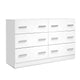 Bedroom Dresser Chest Of drawer 6 Drawers Lowboy Storage Furniture Cabinet White