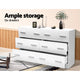 Bedroom Dresser Chest Of drawer 6 Drawers Lowboy Storage Furniture Cabinet White