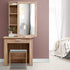 Bedroom Dressing Table with Mirror And Padded Stool Jewellery Cabinet