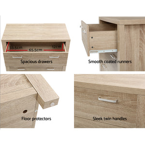 Chest Of drawer 5 Drawers Dresser Cabinet Tallboy Storage Bedroom Furniture