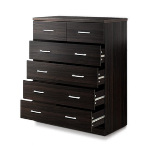 Chest Of drawer 6 Drawers Tallboy Storage Bedroom Furniture Walnut - Afterpay - Zip Pay - Dodosales -
