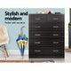 Chest Of drawer 6 Drawers Tallboy Storage Bedroom Furniture Walnut - Afterpay - Zip Pay - Dodosales -