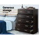 Chest Of drawer 6 Drawers Tallboy Storage Bedroom Furniture Walnut - Afterpay - Zip Pay - Dodosales -