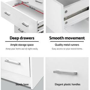 Chest Of drawer 6 Drawers Tallboy Storage Bedroom Furniture White - Afterpay - Zip Pay - Dodosales -