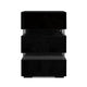 High Gloss Front Bedside Table Nightstand 3 Drawers RGB LED Black