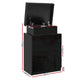 High Gloss Bedside Table Drawers RGB LED Nightstand 3 Drawers Black