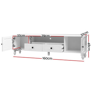 French Provincial TV Cabinet Entertainment Unit Stand Storage Hampton Style 160cm