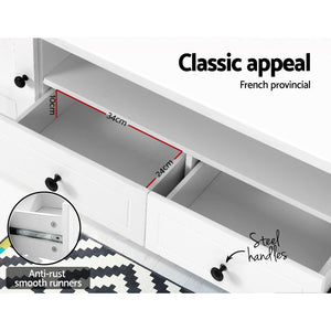 French Provincial TV Cabinet Entertainment Unit Stand Storage Hampton Style 160cm