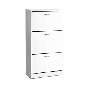 Shoe Cabinet Unit 3 Tier Storage Adjustable Shelves Hallway Bedroom - Afterpay - Zip Pay - Dodosales -