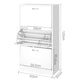 Shoe Cabinet Unit 3 Tier Storage Adjustable Shelves Hallway Bedroom - Afterpay - Zip Pay - Dodosales -