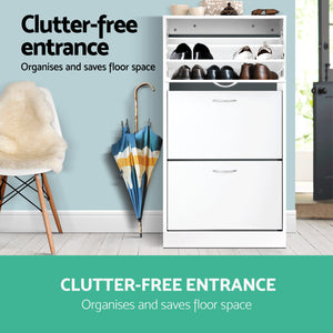Shoe Cabinet Unit 3 Tier Storage Adjustable Shelves Hallway Bedroom - Afterpay - Zip Pay - Dodosales -